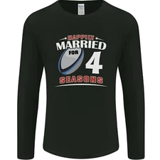 4 Year Wedding Anniversary 4th Rugby Mens Long Sleeve T-Shirt