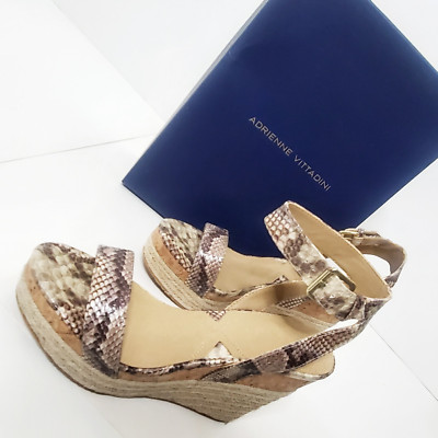 New with Box Adrienne Vitadini  /Wedge Platform Sandals Snakeskin  -New with Box