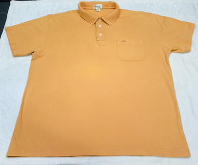 CROCODILE MEN'S ORANGE POLO SHORT SLEEVE SHIRT SIZE XL