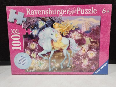 NEW Ravensburger Puzzle Unicorn and Fariry Glitter 100 XXL Pieces | eBay