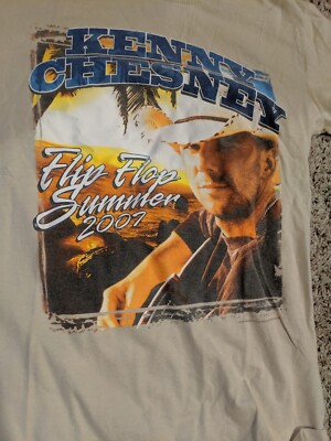 KENNY CHESNEY 2007 Flip Flop Summer Concert Tour 2 sided T-Shirt
