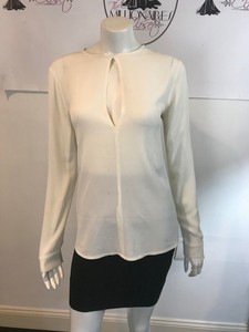 white keyhole blouse with collar