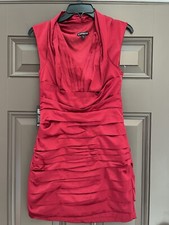 NWT Express V Neck Ruched Red Sexy Valentine Party Date Cocktail Dress 4 New
