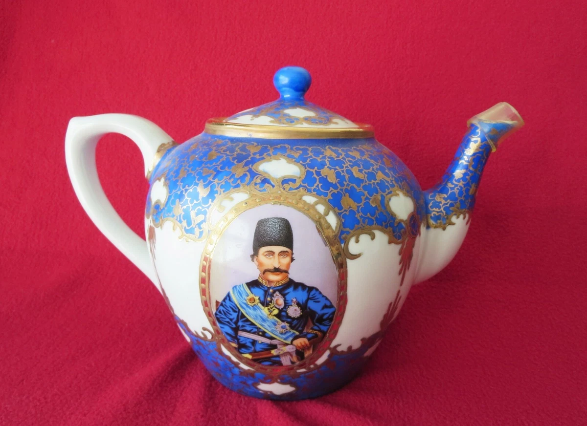 Teapot with Portrait of A King - Naser Al-Din Shah Qajar? | eBay