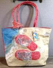 NWD Sun n Sand Waterside Collection Artist A. Tachiera Beach Shoulder Tote Bag L