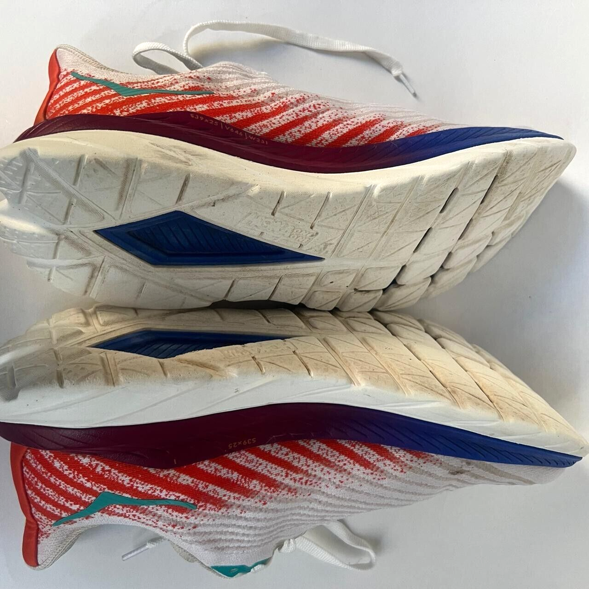 Hoka One One Mach 5 Mens 8 Running Shoes White Flame Blue Glass 1127893 WFM Men main image 3