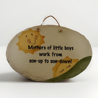 Plain Jane Hand Painted Slate  Mothers Of Little Boys  Wall Hanging Plaque 2002
