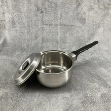 Kinok Sauce Pot Pan 1 QT Clad Bottom Stainless Steel W/ Lid 997889