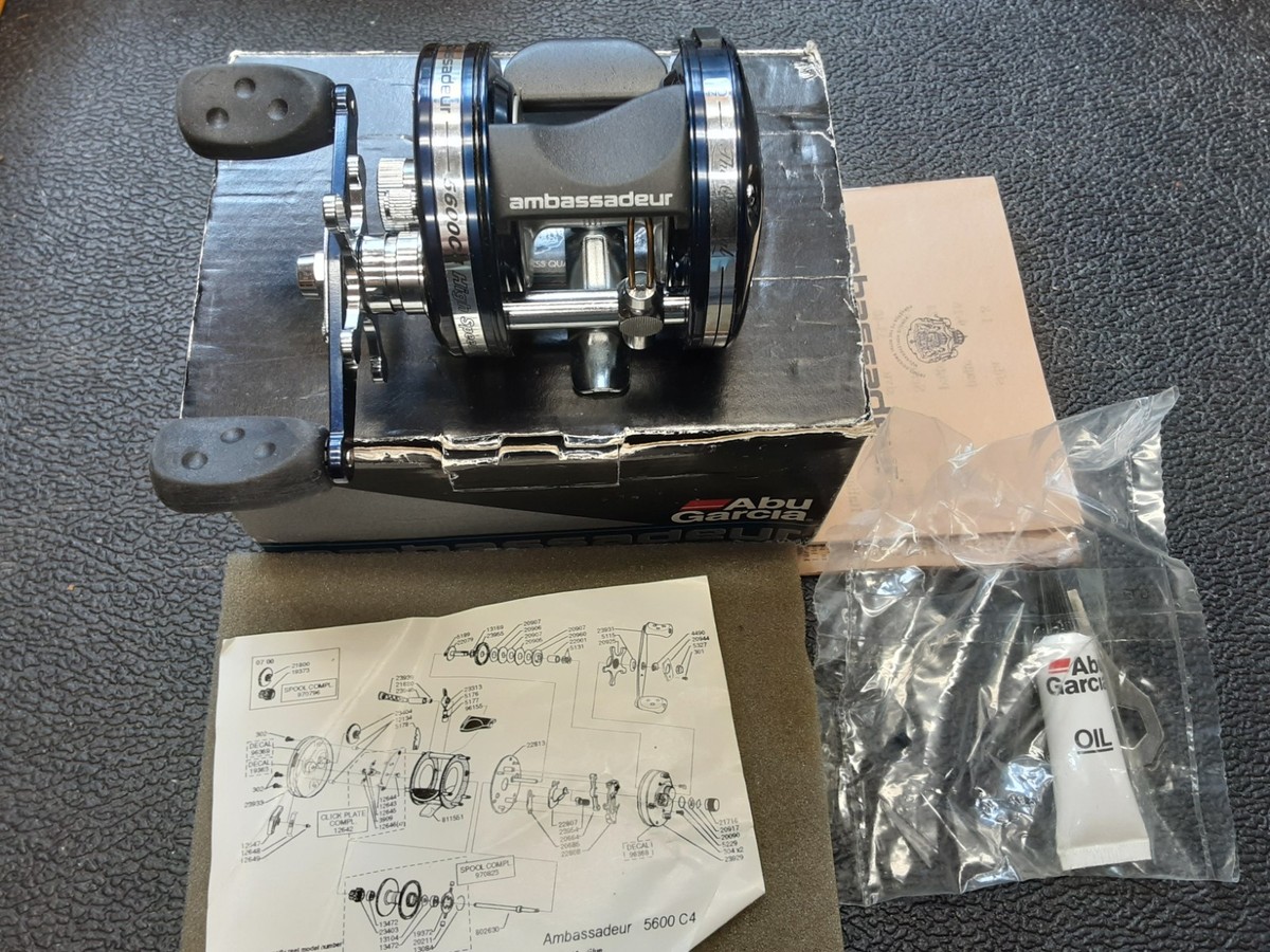 abu garcia ambassadeur 5600c4 rh Ambassadeur 5600C4 L/W High Speed Reel RH Smooth Fully Functional Box Ppr  Oil