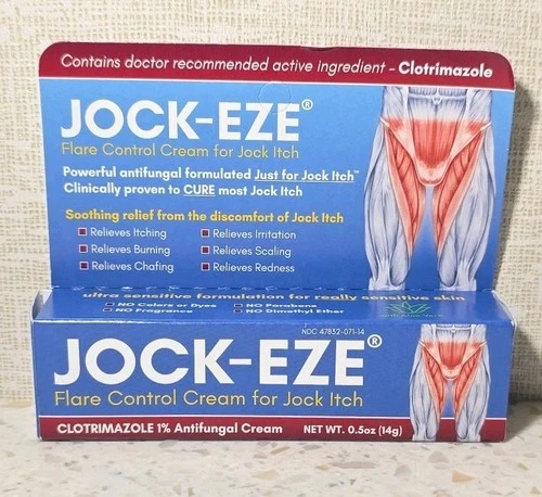 Jock-Eze Flare Control Cream for Jock Itch Antifungal Cream 0.5oz 08/2027