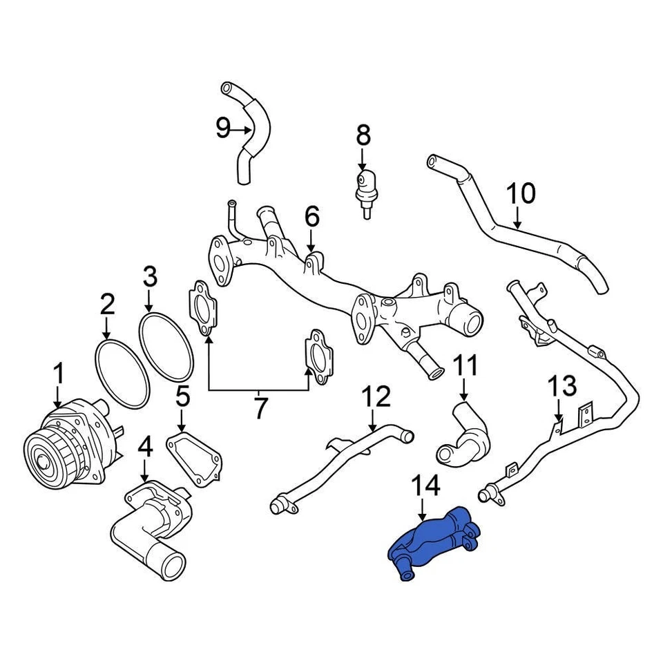 For Nissan Maxima 2009-2023 Nissan 14075JA10A Engine Coolant Pipe Foto 3 de 4
