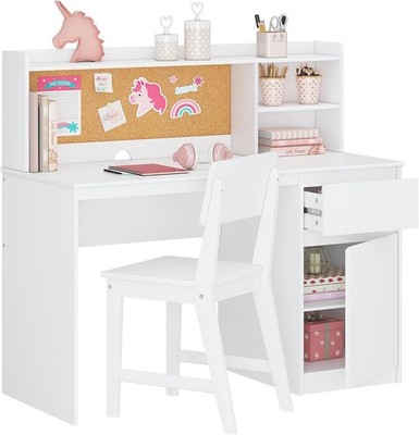 UTEX Kids Study Desk with Chair Wooden 5-12 Years Hutch