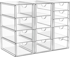 Acrylic 13-Drawer Storage  Makeup Organizer Desk Bath Smooth-glide drawers