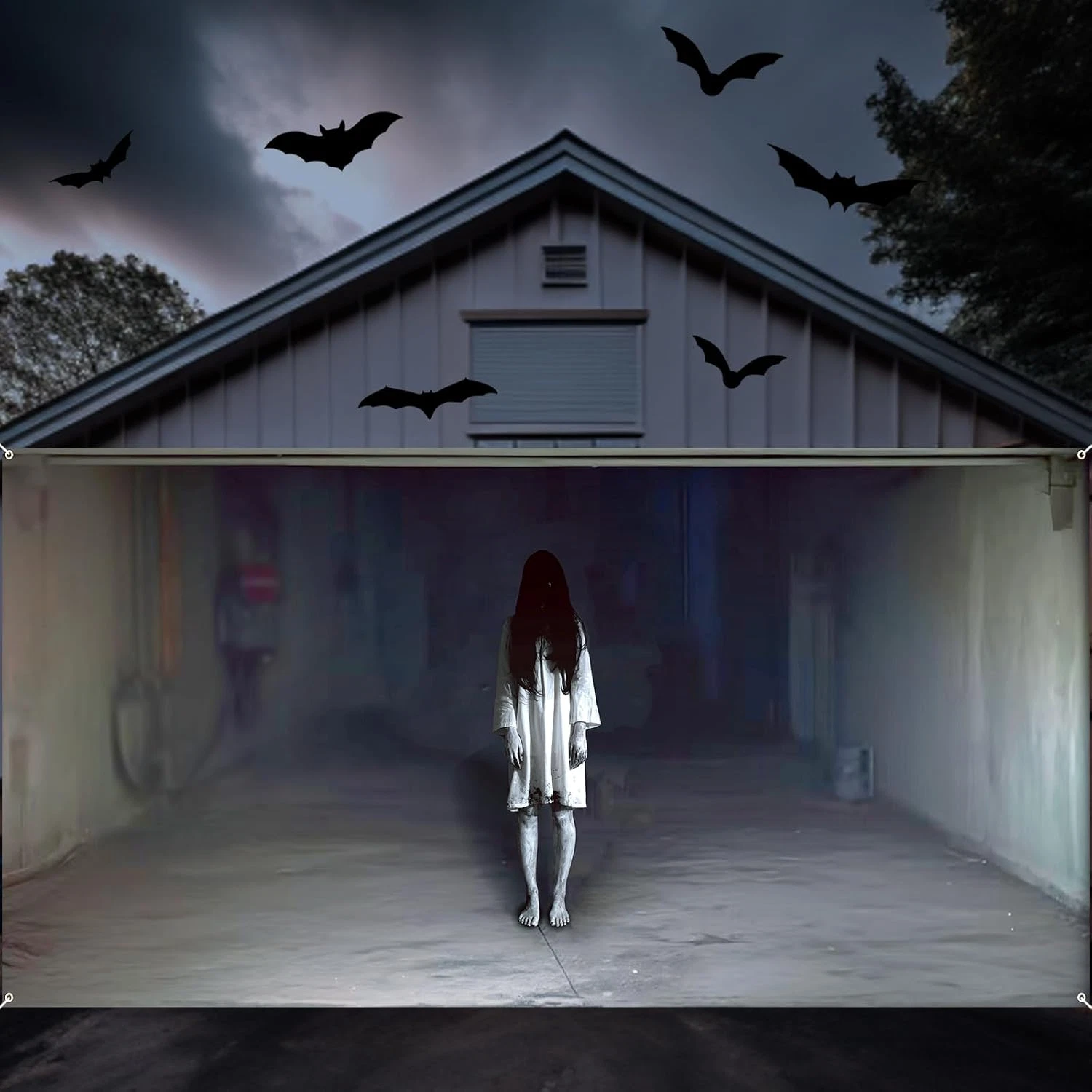 Large Halloween Scary Garage Door Cover Banner Halloween Garage Door Decorations