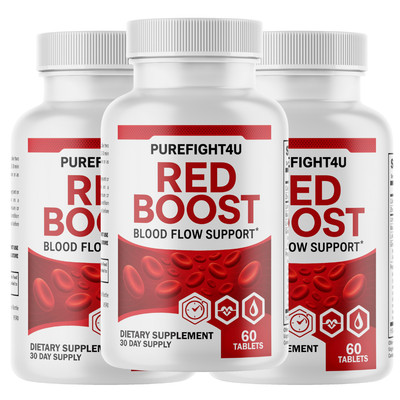 Red Boost Blood Flow Supplement   Heart & Circulation Support   3 Bottles