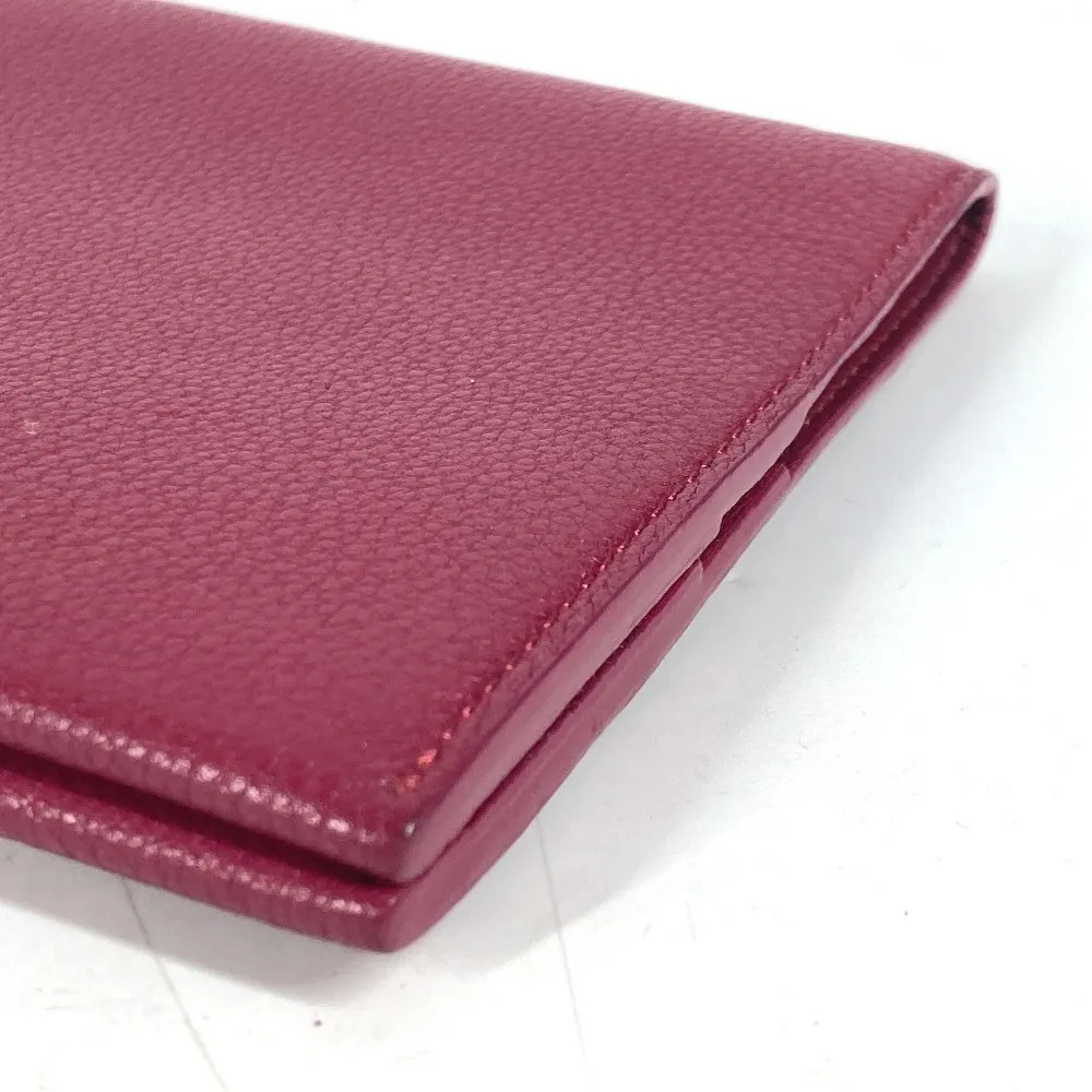 Louis Vuitton バーガンディ レザー ノート LOUIS VUITTON Notebook Case Logo Book Cover Leather Purple Pink