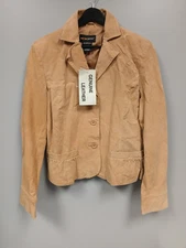 *NWT* Womens Metro Style Suede Leather Jacket Size 12T Brown