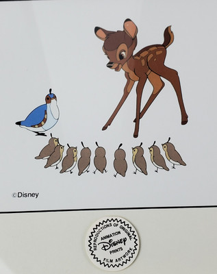 ディズニー絵画　ガイヴァシロヴィッチ Disney Bambi and Quails Reproduction of Original Film Artwork