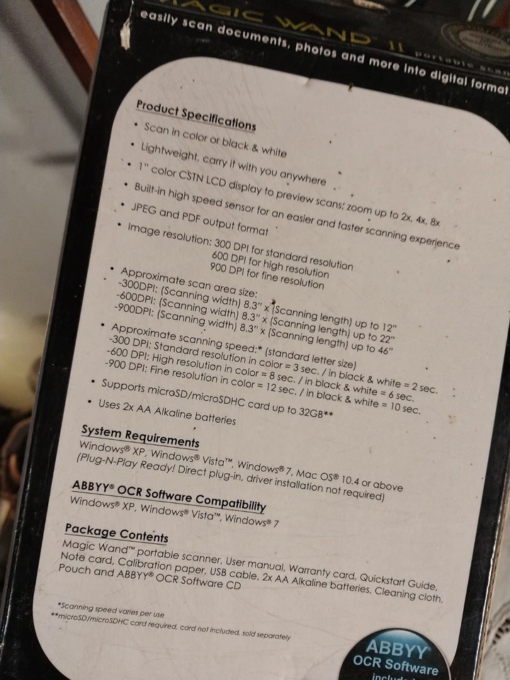 VuPoint Magic Wand II Portable Scanner  ST441PE Pewter High Speed Sensor NEW - Image 4 of 4