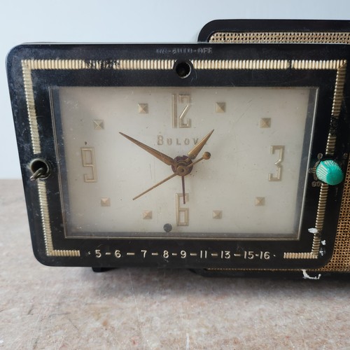 Antikes MCM 50er Jahre Bulova Uhr Röhrenradio Modell 100 schwarz & gold - Bild 2 von 15