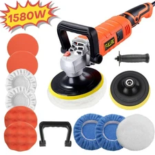 6"/7" Corded Car Polisher Buffer 1580W Polishing Machine 7 Variable Speed w/Pad