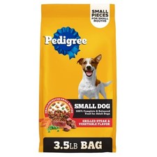 Pedigree Adult Small Dog Dry Dog Food, Grilled Steak and Vegetable Flavor, 3.5 l