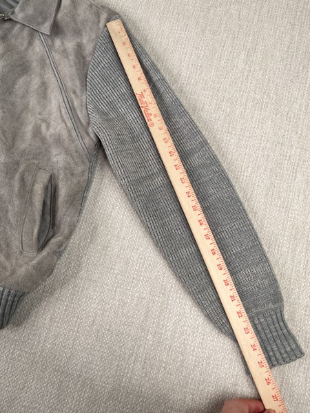 Vintage Alan Stuart Split Leather Jacket Knit Sle… - image 8