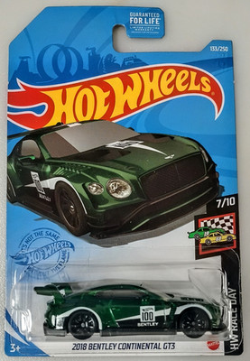 2021 Hot Wheels Green 2018 Bentley Continental GT3 #133 Hot Wheels Race Day 7/10