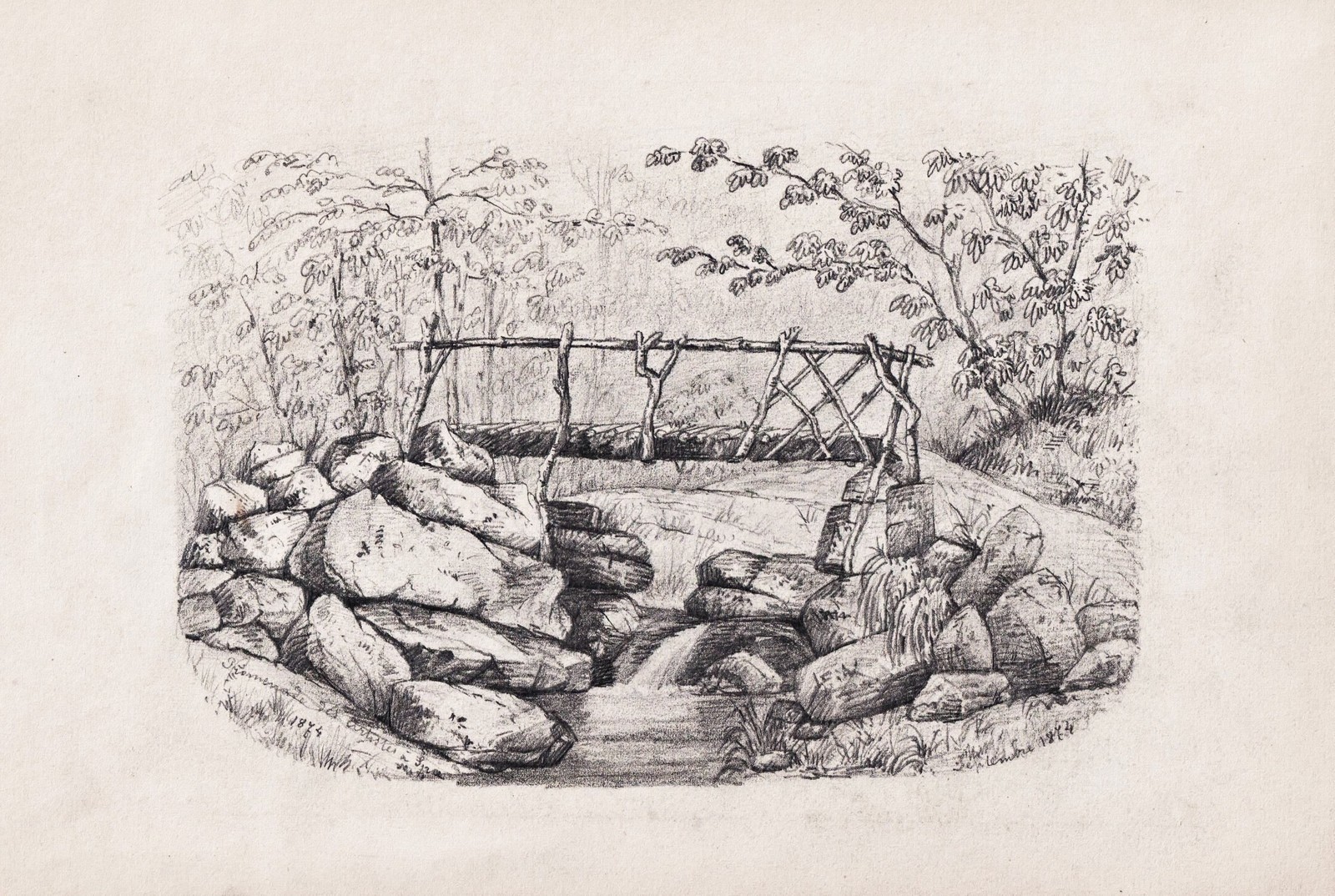 Spa Promenade De Los Artistas Bélgica Bélgica Dibujo 1874