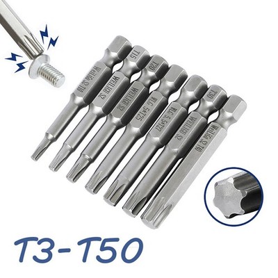 Magnetisch 50mm-150mm Lang Hex Torx Schraubendreher Bits Schrauber Satz T3-T50