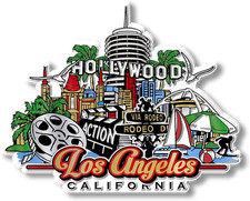 Los Angeles City Magnet Vintage Souvenirs and Gifts Made in the USA, 4.1" X 3.2"