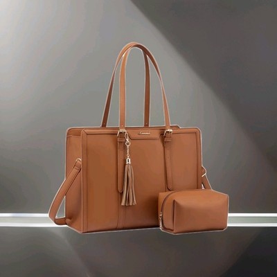 LOVEVOOK Laptop Bag for Women 15.6 Inch Tote Work Professional Faux Leather