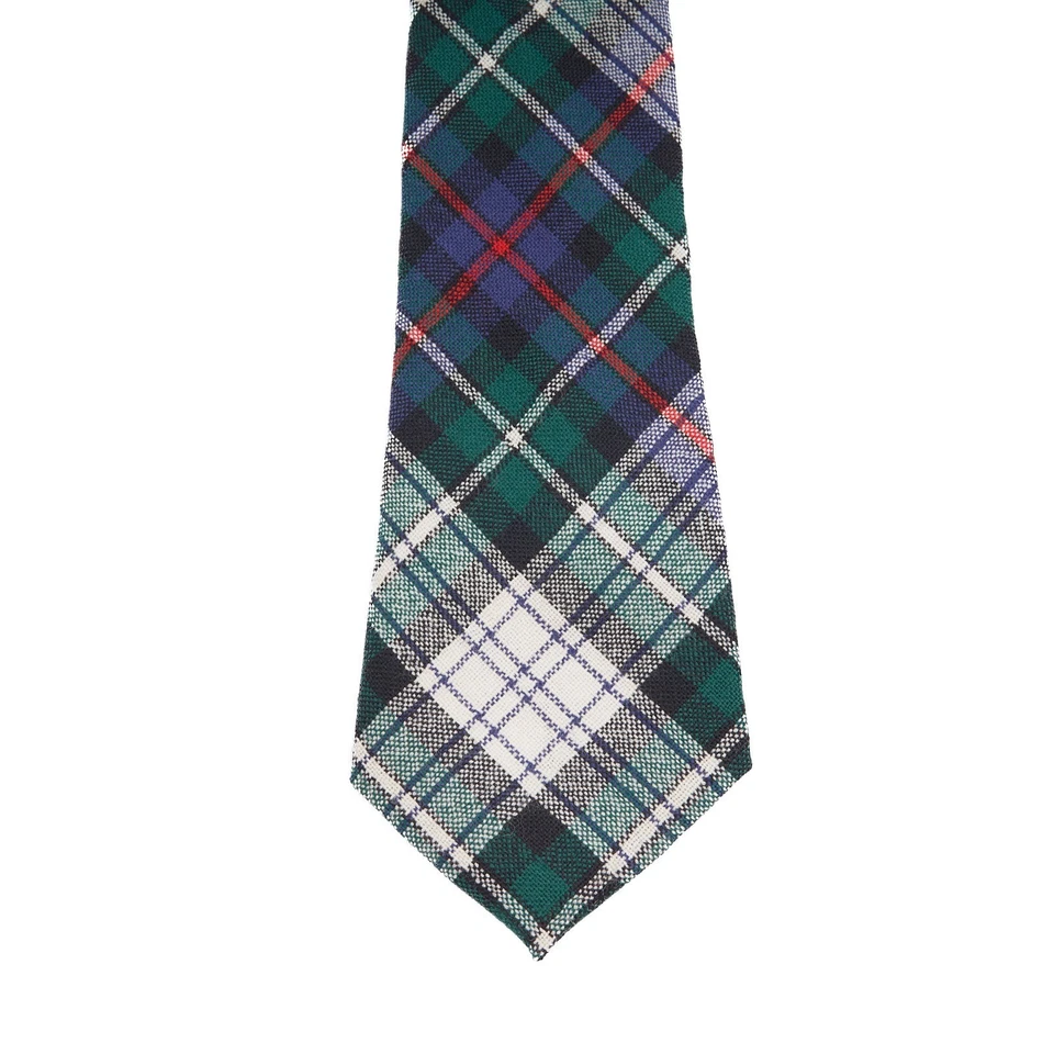 Ingles Buchan Wool Tie Navy Green White Plaid Scotland 56x3.5 - Image 2 of 4