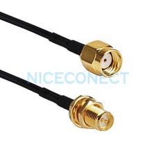 RP-SMA Male  Female Pin  to RP-SMA Female  Male Pin  Lot Pigtail RG174 Cable