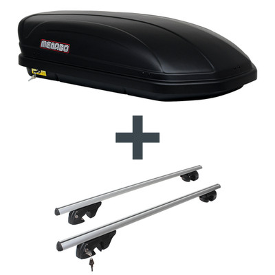 Dachbox Menabo Marathon 320 + Dachträger Menabo für Ford Mondeo Tur. IV Typ BA7