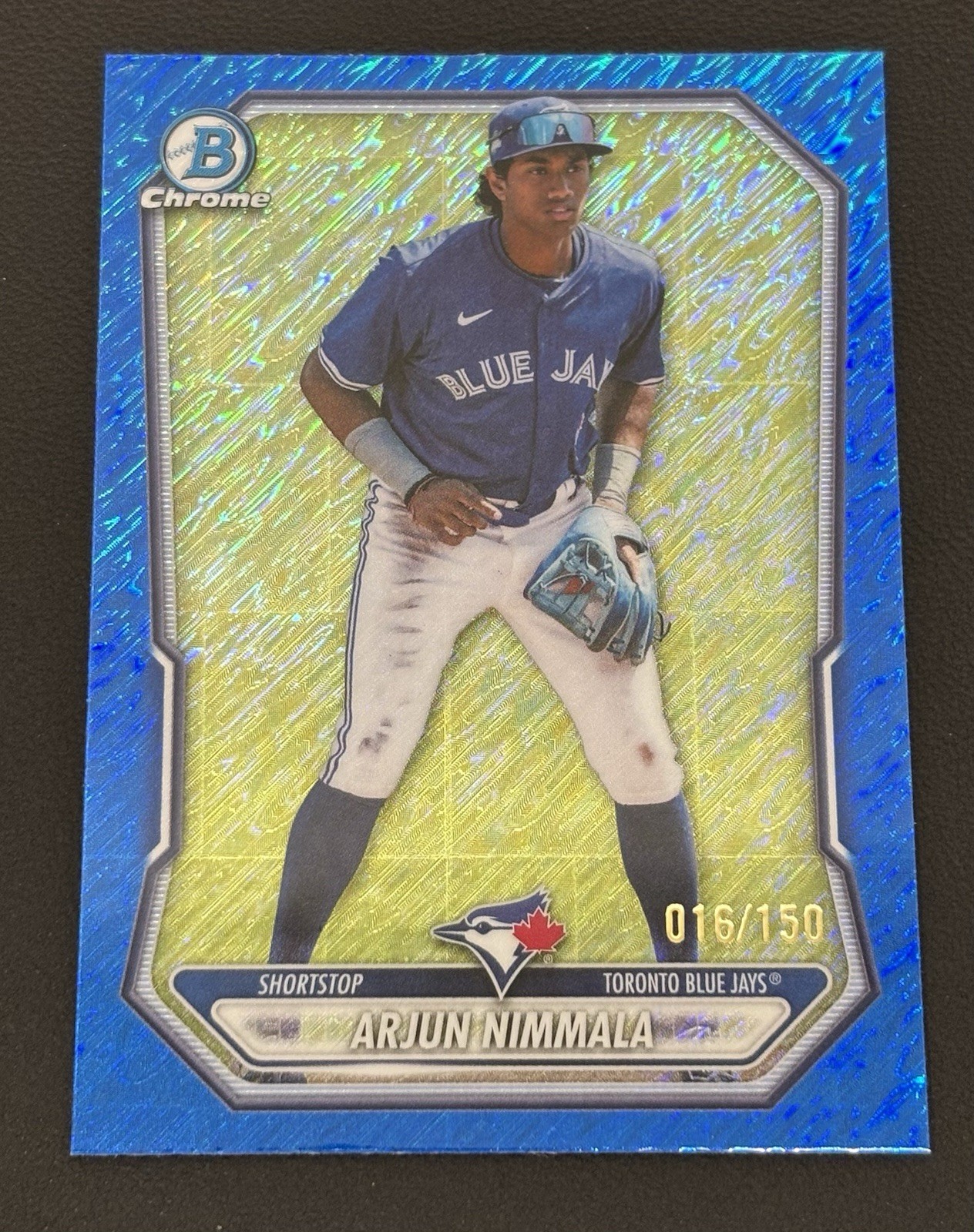 2026 Bowman Chrome Arjun Nimmala Blue Shimmer Refractor /150