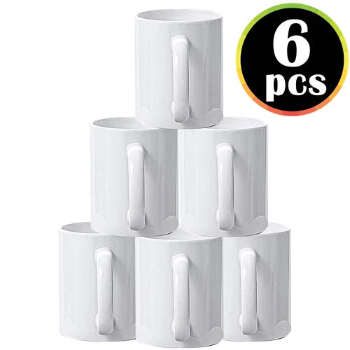 HTVRONT 6er Pack Sublimation Tassen Blanko 11 Unzen Sublimation Weiß Kaffee Tee Becher - Bild 1 von 13