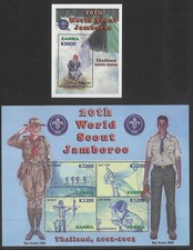 Zambia 2002 Scout Jamboree Set of 2 Mini Sheets SG883/84 MUH #MS268