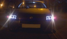 FARI FIAT PUNTO 2 ANGEL EYES CROMO A LED CELIS++ LAMPADE E FARETTI FENDINEBBIA 
