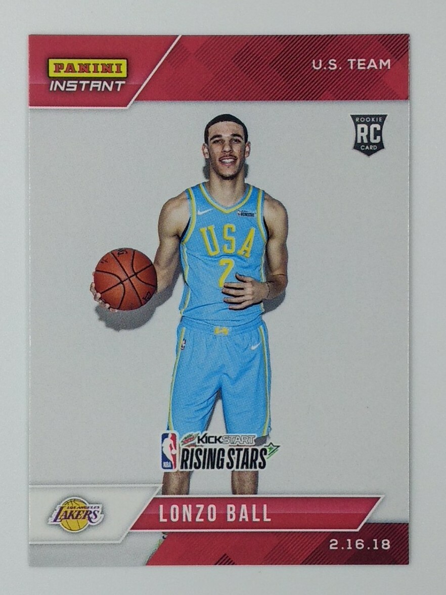 2017-18 Panini Instant Rising Stars Lonzo Ball Rookie RC #13, USA, 1 of 222