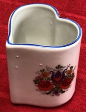 VINTAGE REUTTER PORZELLAN FLORAL/HEART SHAPED PLANTER/VASE -WEST GERMANY-RARE