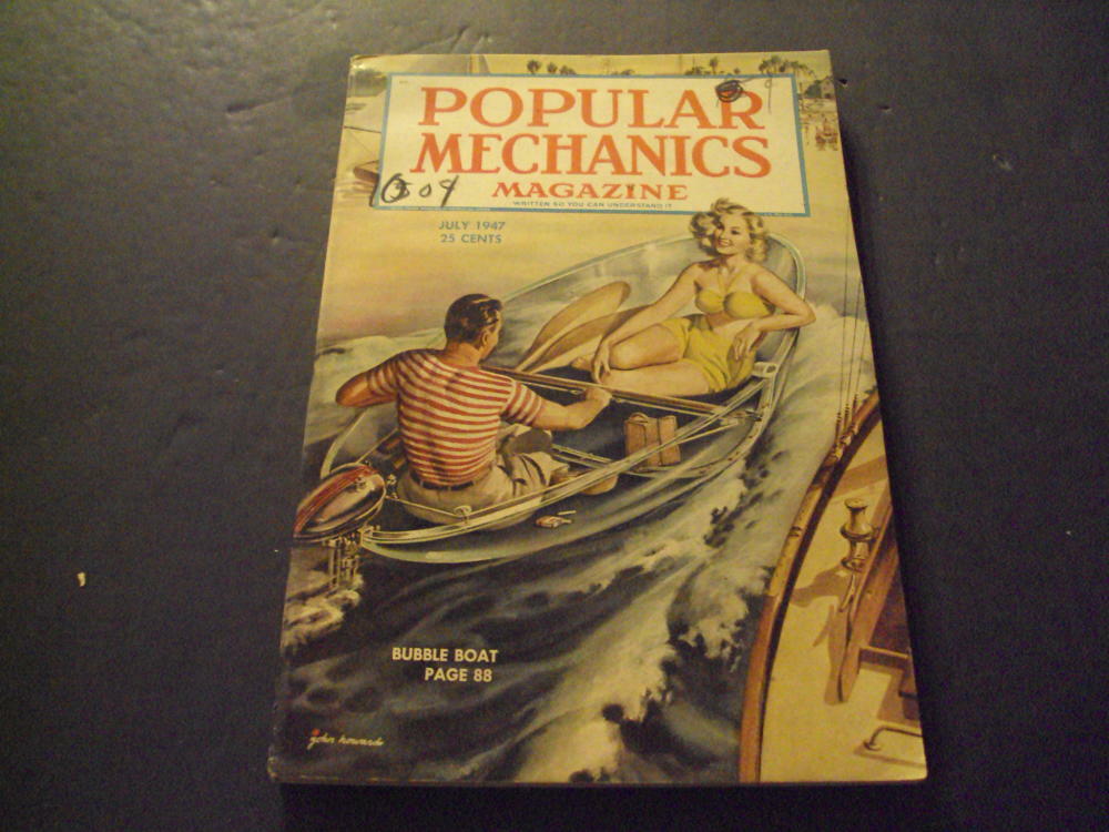 Popular Mechanics July 1947 School for Big Cats, Bubble Boat ID:51140