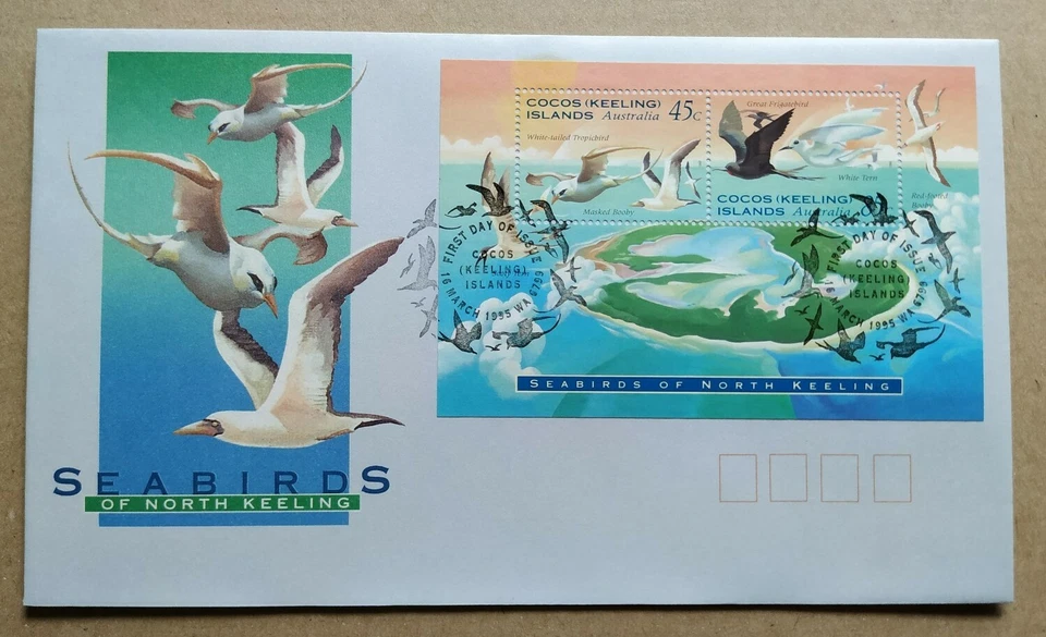 1995 Australia Cocos Keeling Islands Seabirds FDC (set of 3 covers incl Jakarta) - Image 4 of 4
