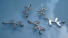 (10077) - 30pcs Metal Bead Connector Branch - 17x8mm Silver | Hobby Clearance