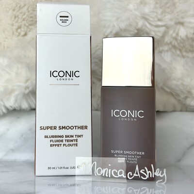 Iconic London Super Smoother Skin Tint Golden Rich 30ml Blurring Foundation NIB