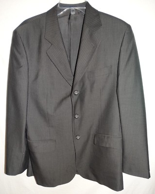 Mens Park Avenue By Raymond Button Gray Striped Blazer Jacket Fits Like  Large