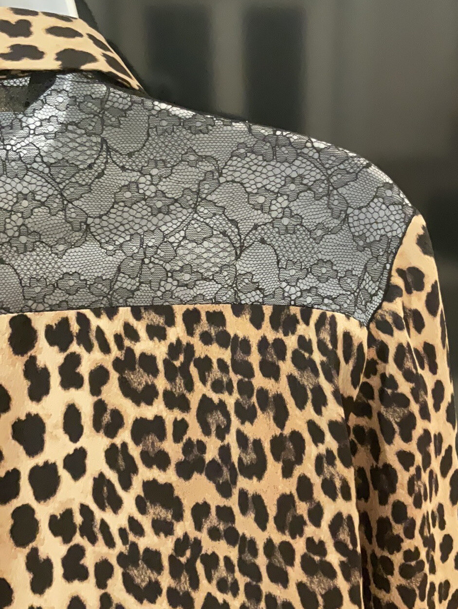 ZARA BASIC Leopard Print Button Front Long Sleeve… - image 5