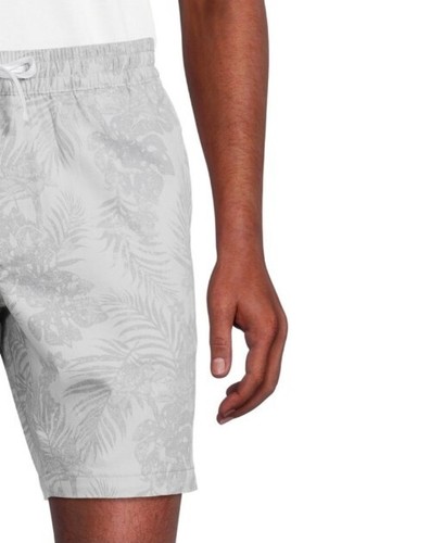 Pantalones Cortos George Hombres Sobre la Rodilla XXL 44-46 Hawain Floral Gris Blanco Bolsillos - Imagen 8 de 8