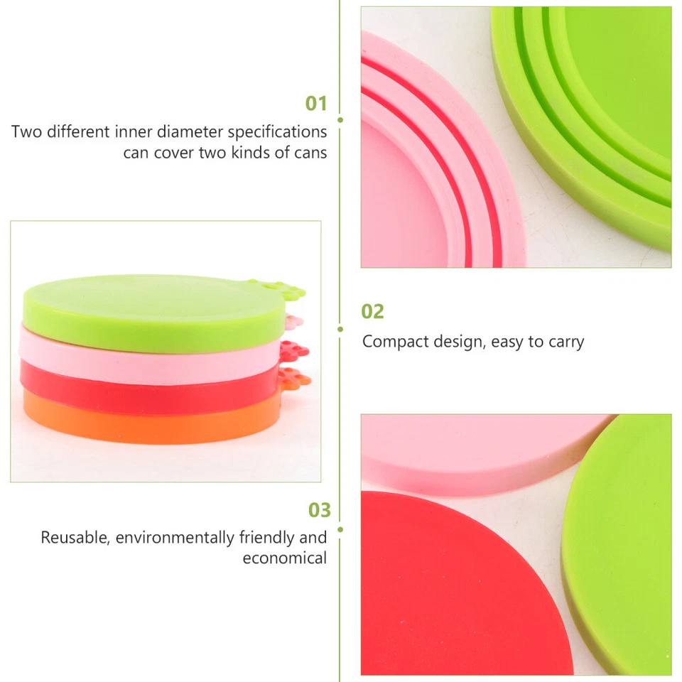 4Stk Silikon Dosendeckel Pet Kann Abdeckungen Deckel Hund Katze Nassfutter - Bild 2 von 4