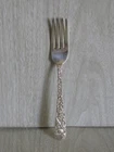 S. Kirk & Son Sterling Silver Repousse Dinner Fork Floral Tarnish 7- 1/8" READ